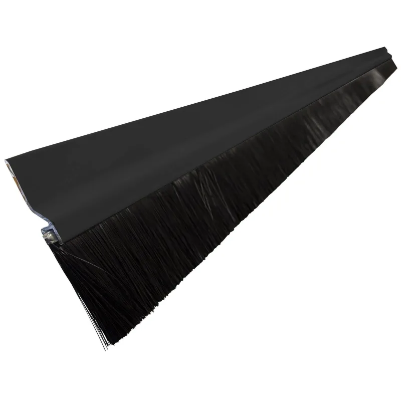 Burlete de puerta adhesivo interior burcasa aluminio en color negro 10 mm de espesor x 6.5 cm de altura x 125 cm de longitud. perfil junta plano. recortable. tipo de instalación atornillar.