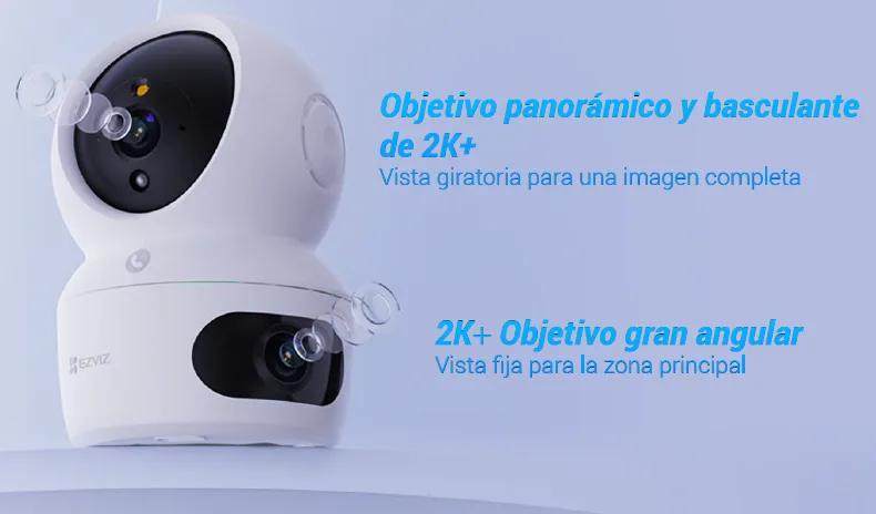 Cámara vigilancia int. rotativa doble lente ezviz h7c