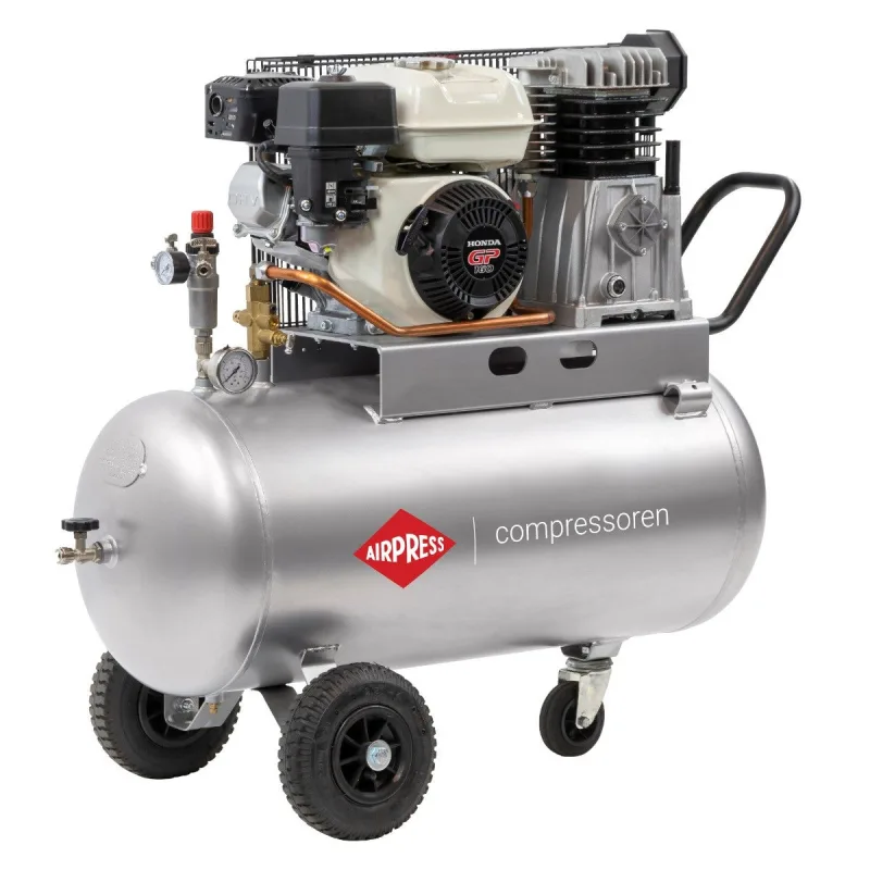 Compresor de aire de gasolina de dos pistones airpress bm 100/410 honda gp160 10 bar 4,8 cv / 3,6 kw 247 l/min 100 l