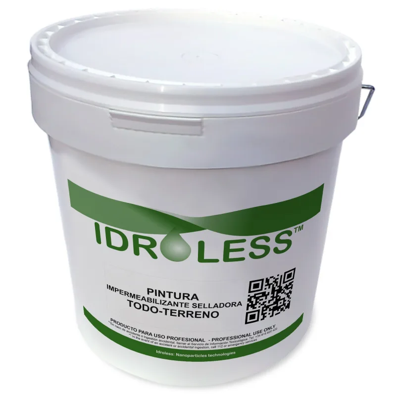 Pintura impermeabilizante selladora todoterreno idroless (4 kg, teja) - agarre en cualquier superficie, incluso húmedas. repara grietas y fisuras