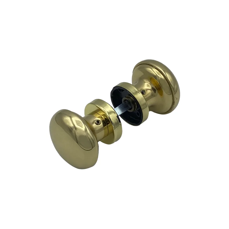 Pomo de puerta de latón ø60 mm - par completo - latón pulido