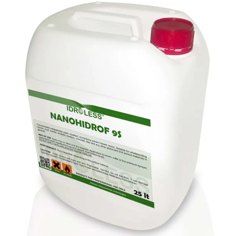 Nanohidrof-9s (10l) - hidrófugo con nanopartículas: impermeabiliza la superficie de fachadas, tejados o suelos sin modificar la transpirabilidad