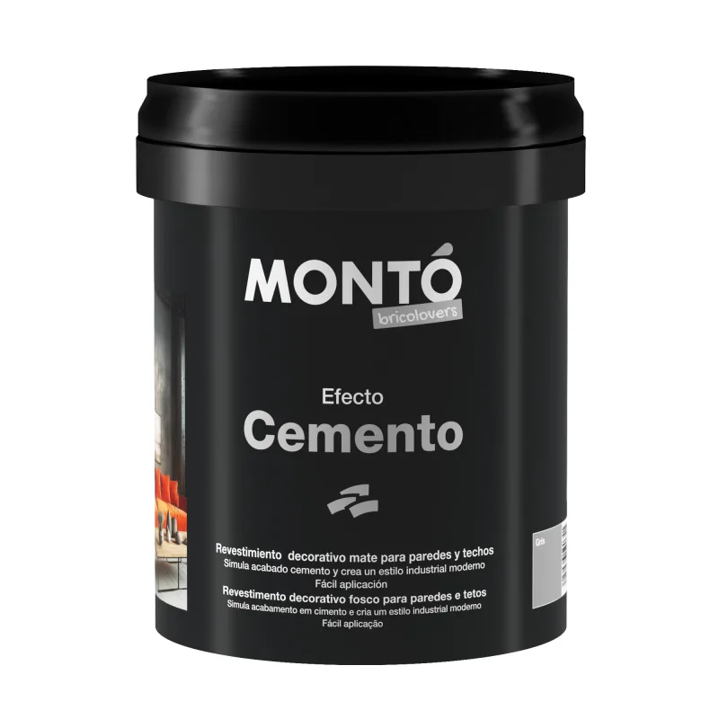 Pintura decorativa con efectos cemento montó color gris 750ml
