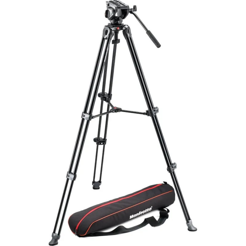 Manfrotto mvk500am treppiede telescopico a doppio tubo in alluminio e sacca di trasporto, nero