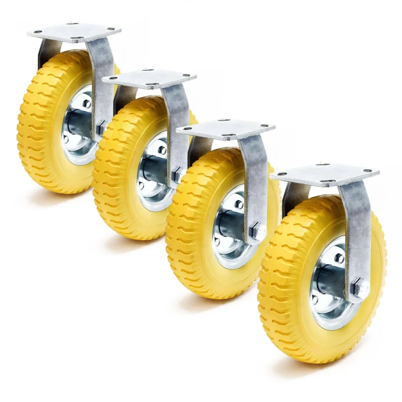 Set de 4 ruedas con soporte fijo 225 x 58 mm antipinchazos transporte 100 kg por rueda