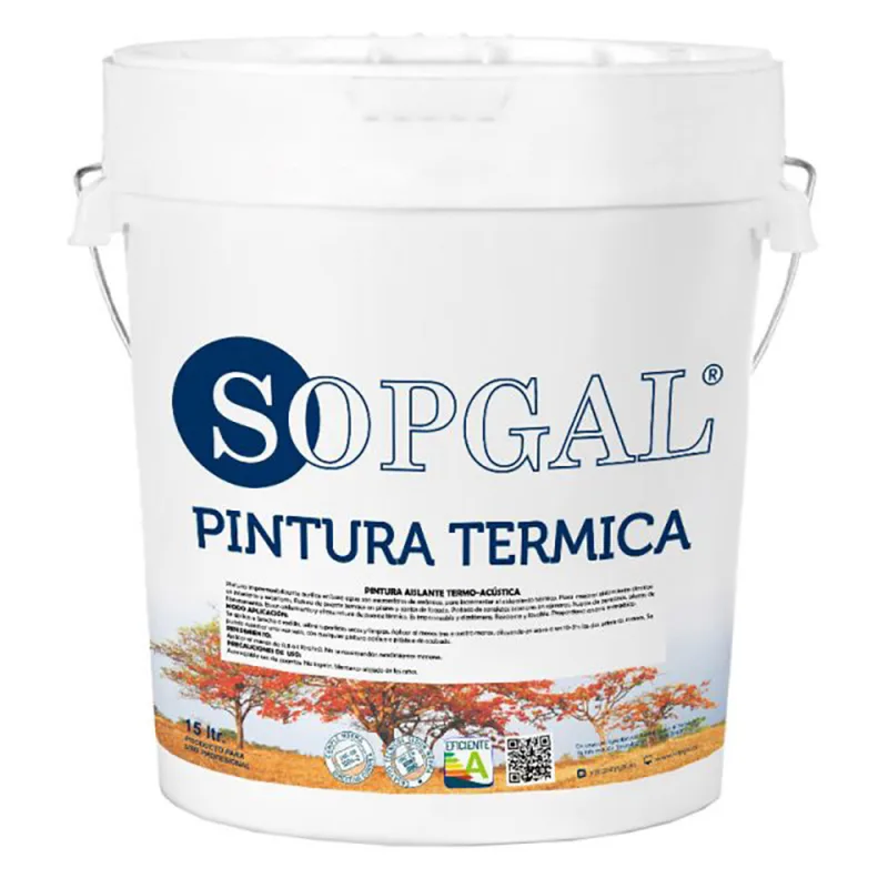 Pintura térmica transitable para terrazas y cubiertas (color gris claro, 15l) - rompe puentes térmicos y evita la entrada de calor en la vivienda