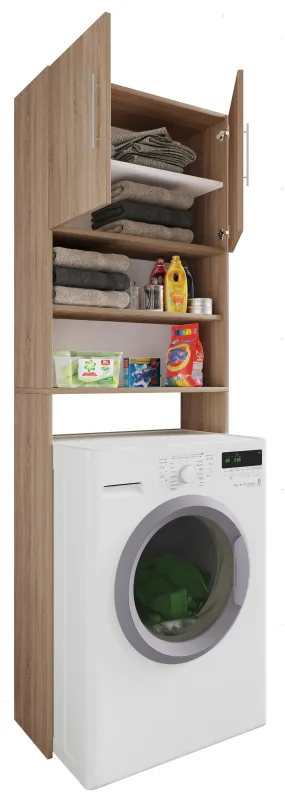 Vcm muebles de baño lavadora gabinete jutas sonoma oak b. 64 x h. 190 x t. 25 cm