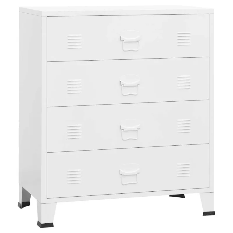 Cajoner industrial de metal blanca 78x40x93 cm - comfortxl