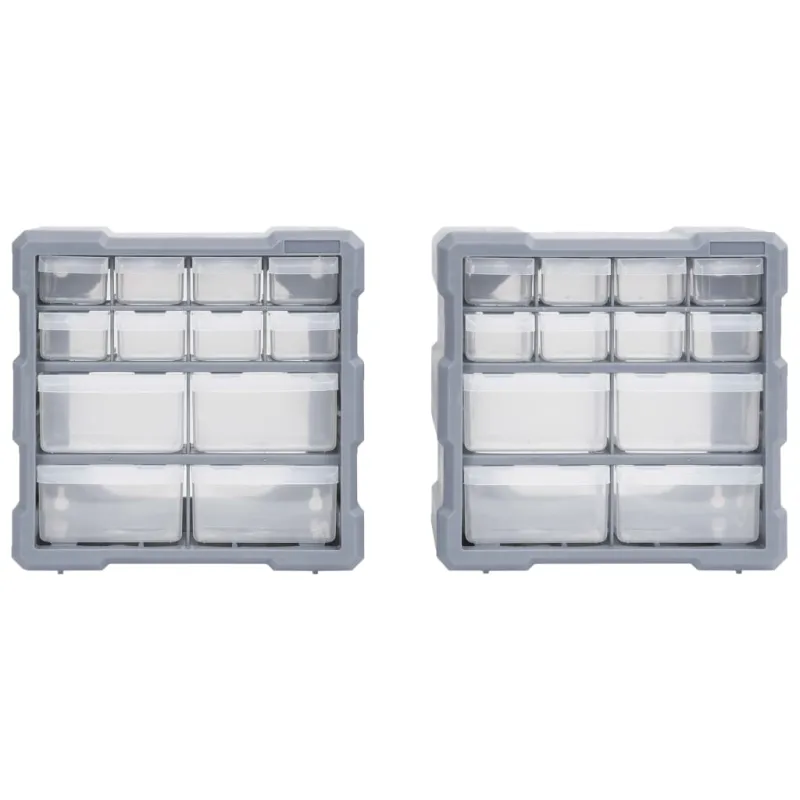 Organizadores multicajones con 12 cajones 2 uds 26,5x16x26 cm - comfortxl