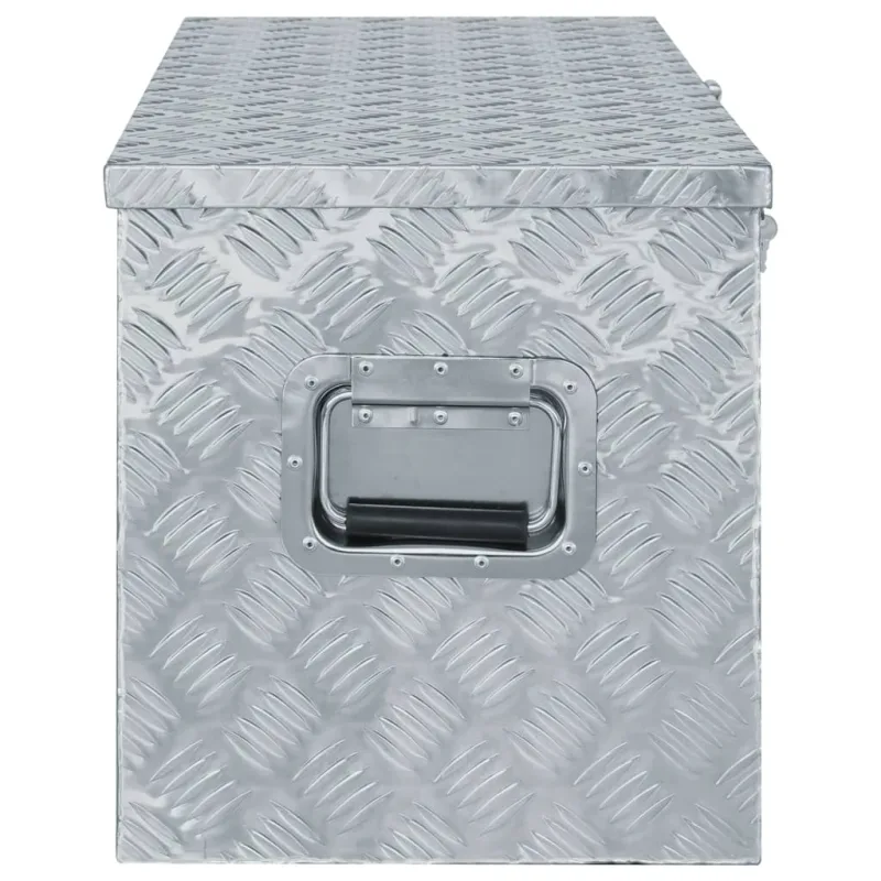 Caja de aluminio 110,5x38,5x40 cm plateada - comfortxl