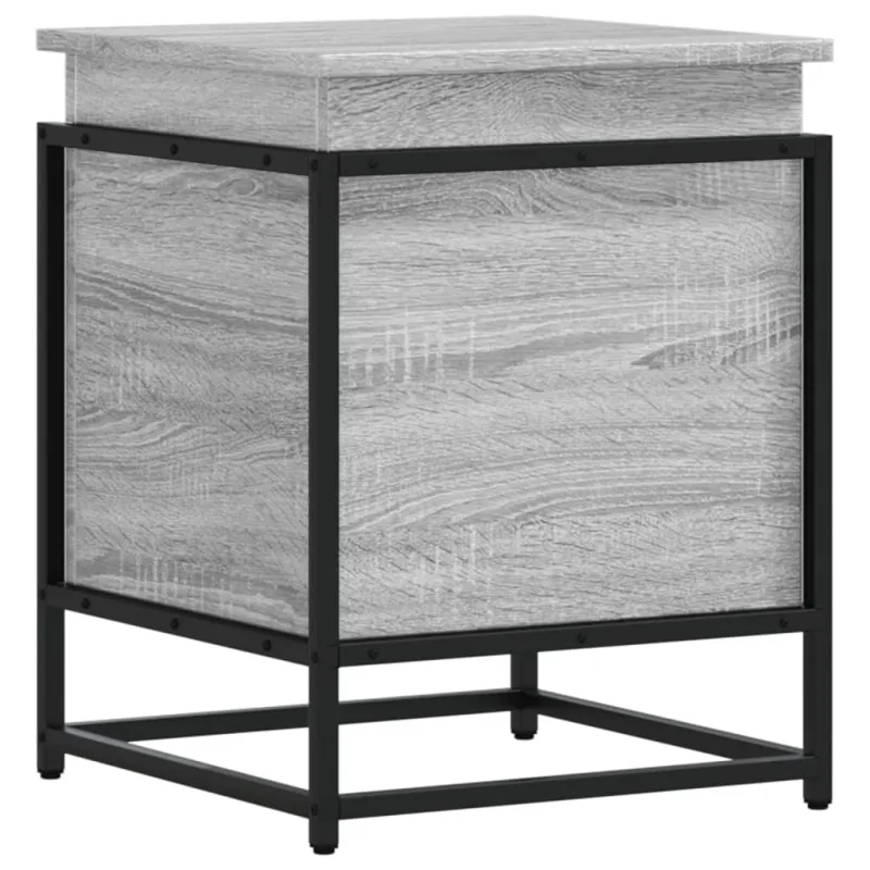 Caja de almacenaje con tapa madera gris sonoma 40x40x51,5 cm