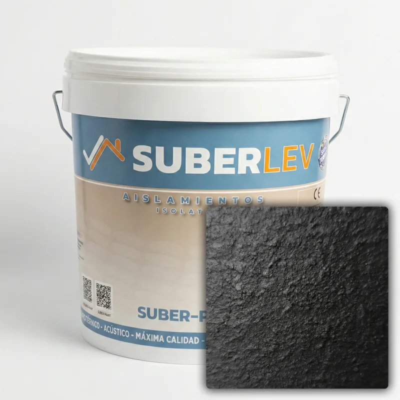 Pintura térmica impermeabilizante suber-paint con fibra de corcho exterior/interior 15l cp-28