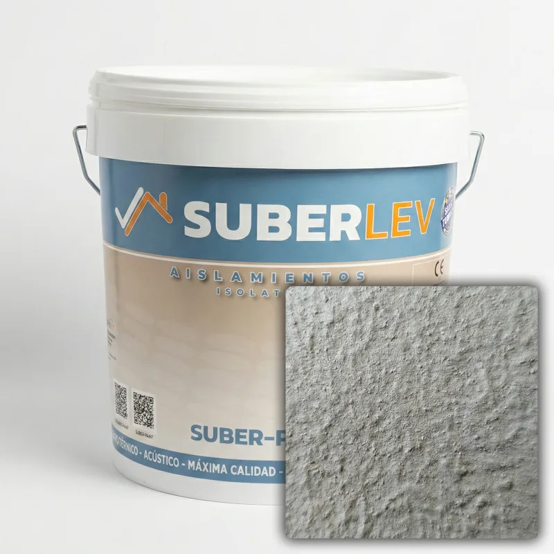 Pintura térmica impermeabilizante suber-paint con fibra de corcho exterior/interior 15l cp-10