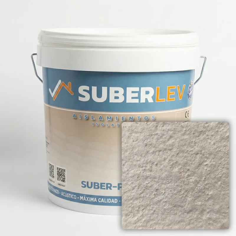 Pintura térmica impermeabilizante suber-paint con fibra de corcho exterior/interior 15l - blanco roto cp-07 (base bl)