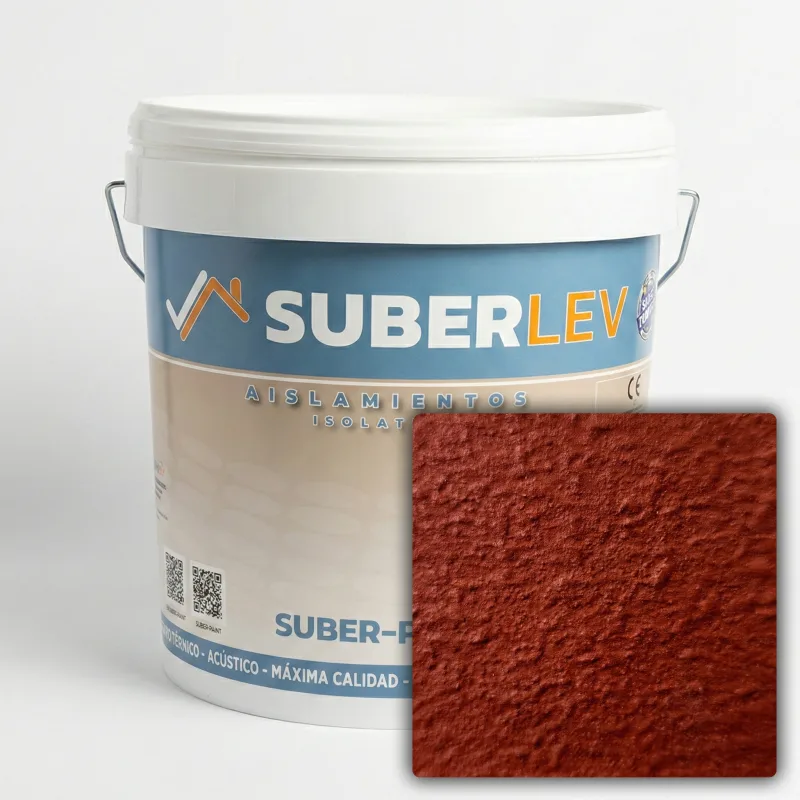 Pintura térmica impermeabilizante suber-paint con fibra de corcho exterior/interior 15l cp-08