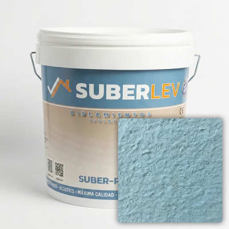 Pintura térmica impermeabilizante suber-paint con fibra de corcho exterior/interior 15l cp-05