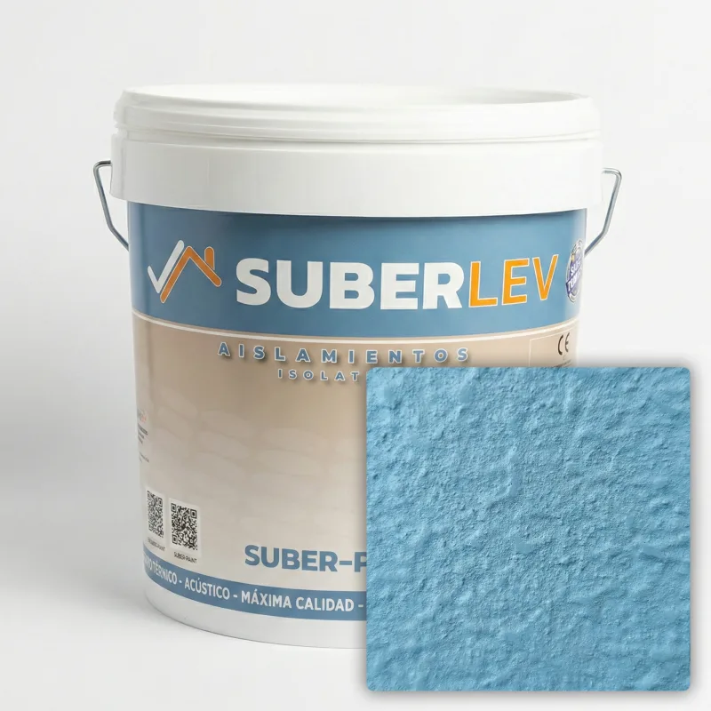 Pintura térmica impermeabilizante suber-paint con fibra de corcho exterior/interior 15l cp-04