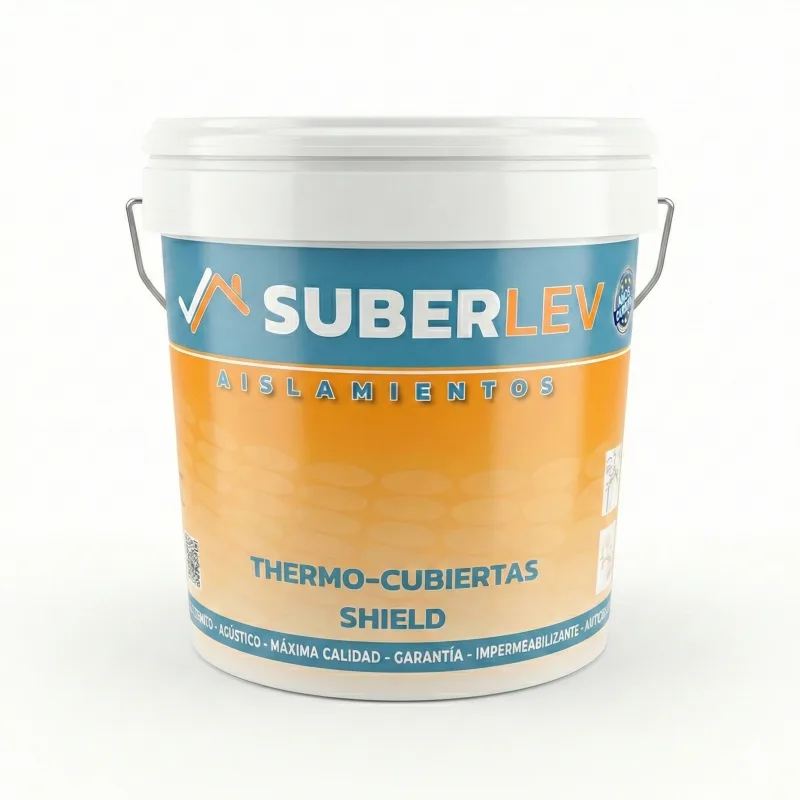 Pintura impermeabilizante térmica thermo-cubiertas shield suberlev cubiertas tejados 15l - blanco (7 años garantía)