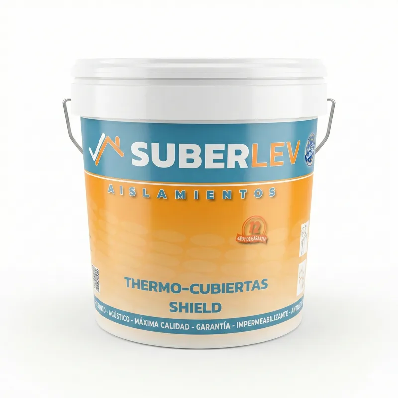 Pintura impermeabilizante térmica thermo-cubiertas shield plus suberlev cubiertas tejados 15l - blanco (12 años garantía)
