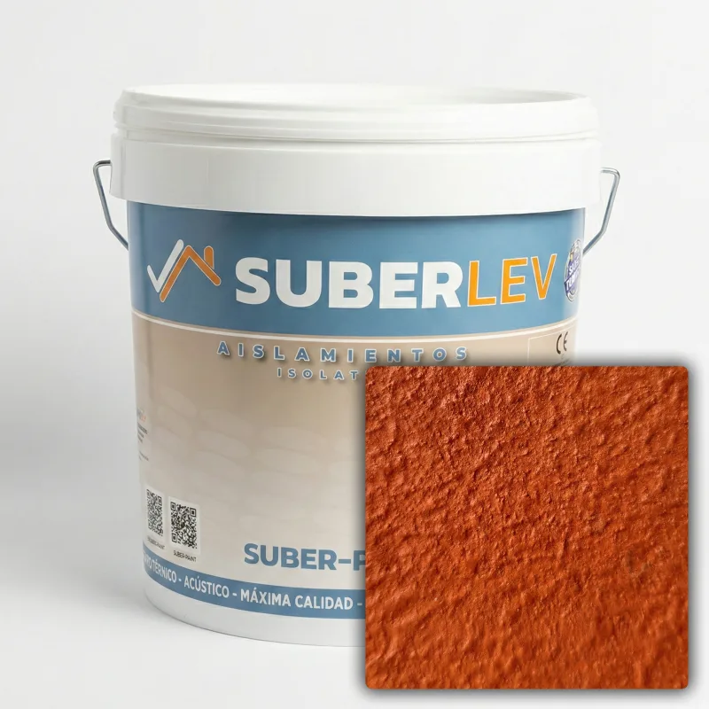 Pintura térmica impermeabilizante suber-paint con fibra de corcho exterior/interior 15l cp-13