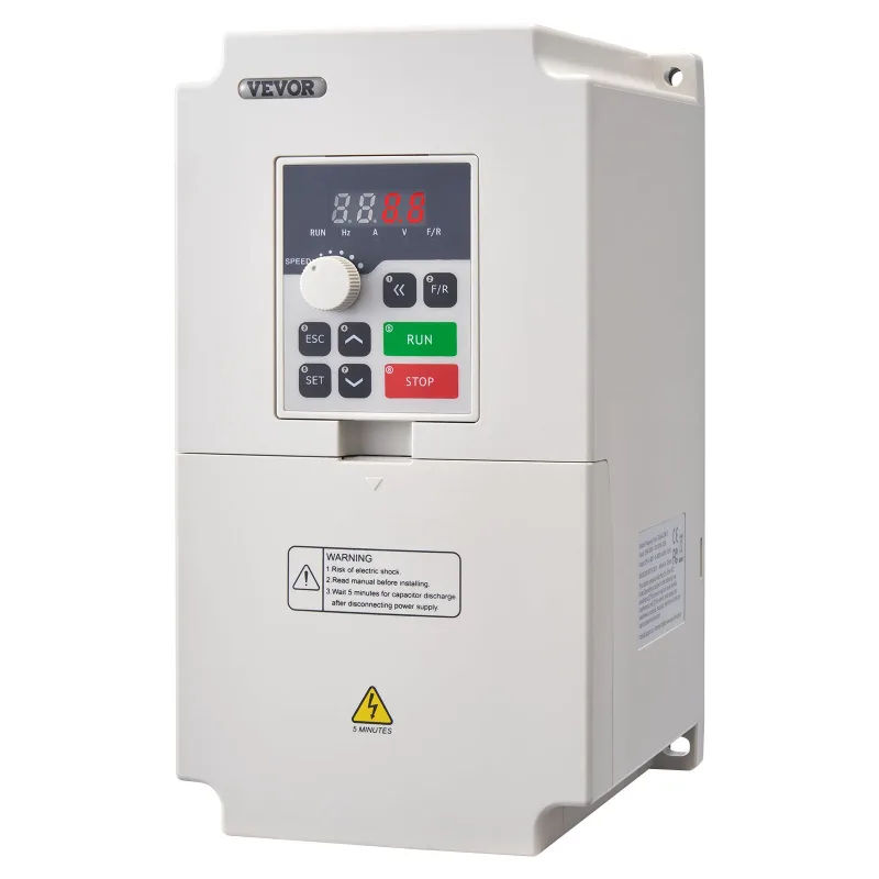 Inversor de frecuencia vevor 4 kw,8,5 a,entrada triphasica 380 v 50/60 hz a salida 0-380 v 0-2000 hz para motor de eje cnc control de velocidad