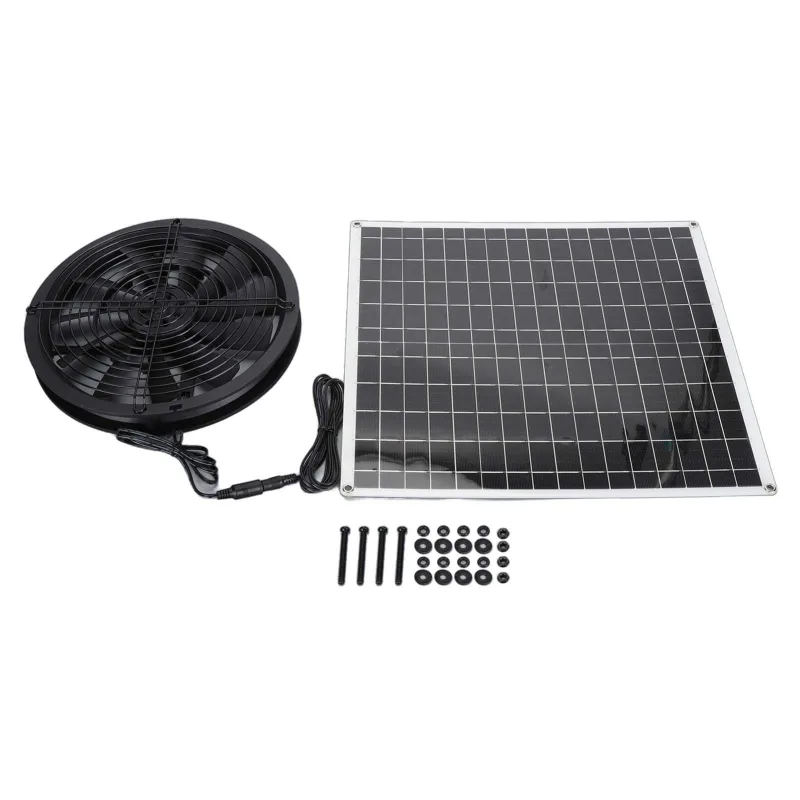 Ventilador de extracción solar de alta velocidad, 20 w, 16 v, panel solar, ventilador de ventilación para gallinero, casa para mascotas, granero, inve