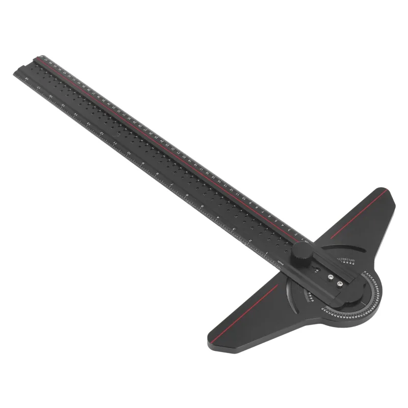Regla en t para carpintería, de aleación de aluminio, multifuncional, para carpintero, con calibre de ángulo giratorio, c