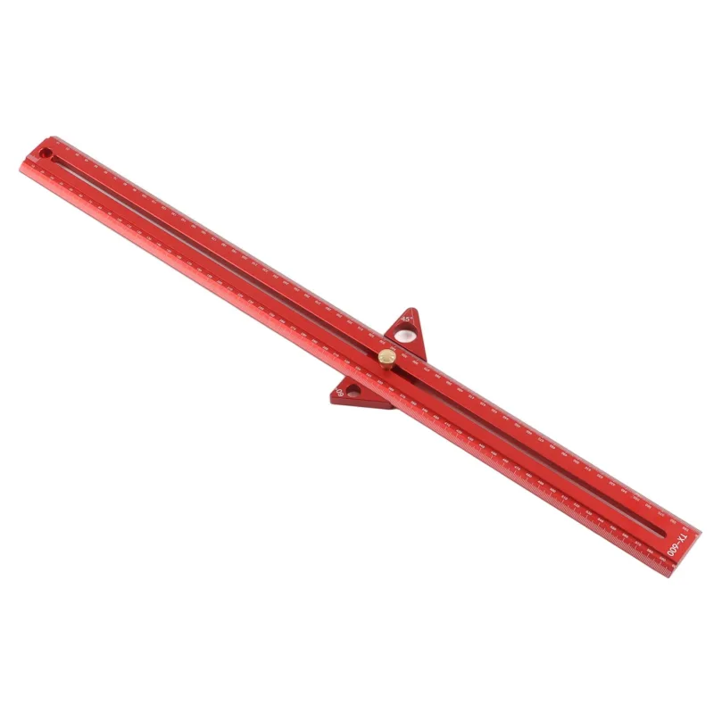 Regla en t para carpintería, regla de ángulo de medición de madera portátil de aleación de aluminio multifuncion