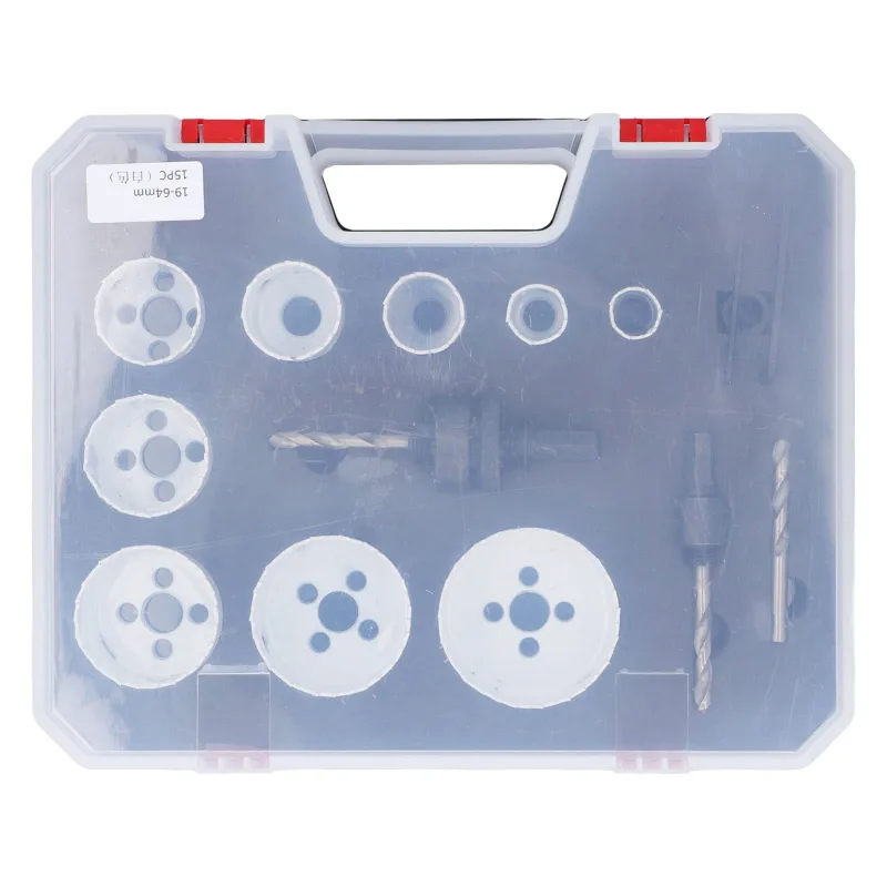 Juego de 15 brocas helicoidales para sierra de corona, herramienta de corte y perforación para metal y madera