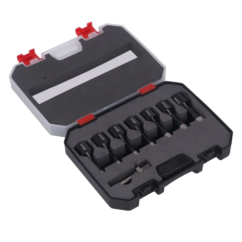 7 brocas de diamante soldadas para sierra perforadora de 6-14 mm m14 con varilla para cerámica, mármol, granito, color negro