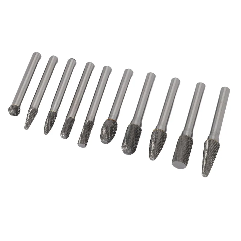 Juego de 10 brocas para limas rotativas de carburo de tungsteno para pulir madera y metal