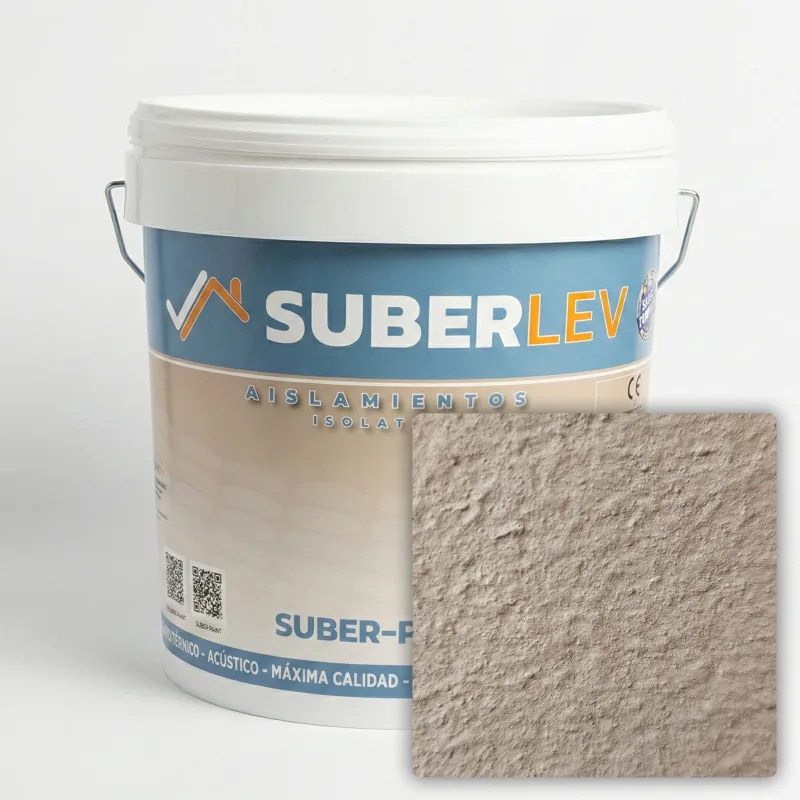 Pintura térmica impermeabilizante suber-paint con fibra de corcho exterior/interior 15l - nude cp-06