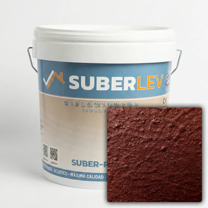 Pintura térmica impermeabilizante suber-paint con fibra de corcho exterior/interior 15l cp-26