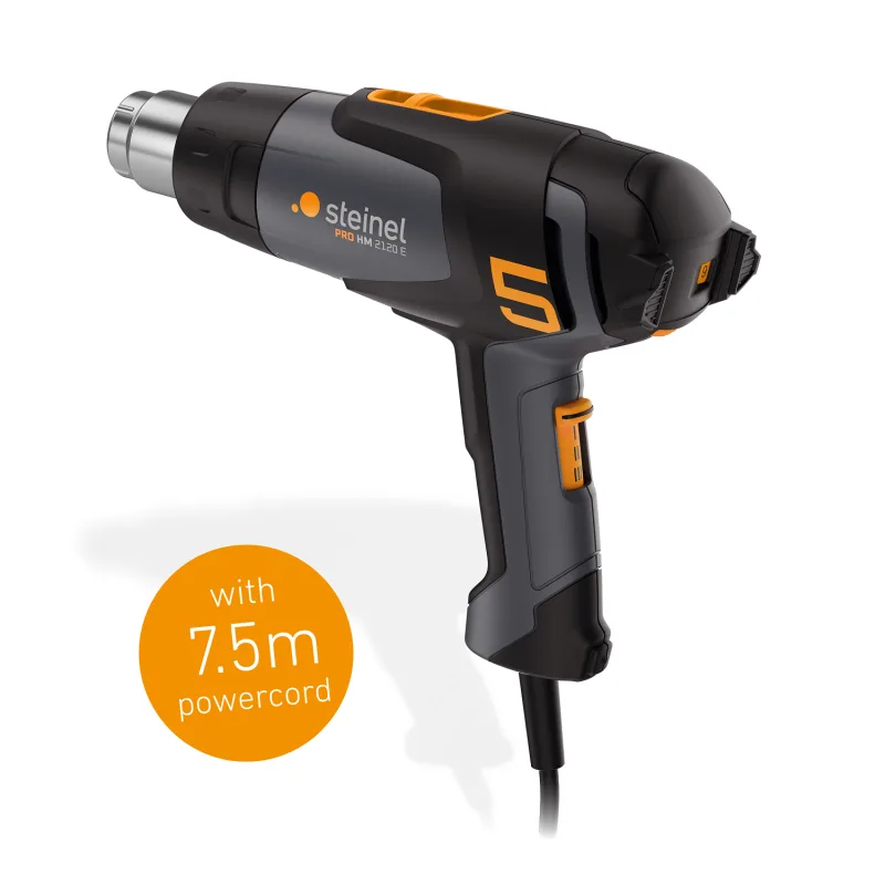 Steinel pistola termica con cable hm 2120 e carwrapper 2200 w, cable de 7,5 m