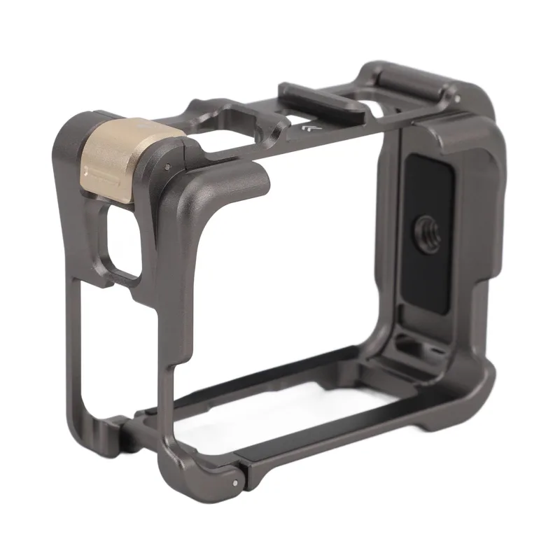 Jaula de aluminio anticaídas para cámara de acción, con zapata fría y cubierta de silicona para lente, marco protector para insta360 pro.