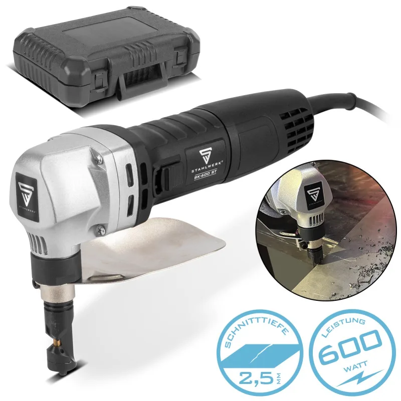 Stahlwerk cortadora de chapa bk-600 st con 600w y 2.000 rpm hasta 2,5 mm de profundidad de corte
