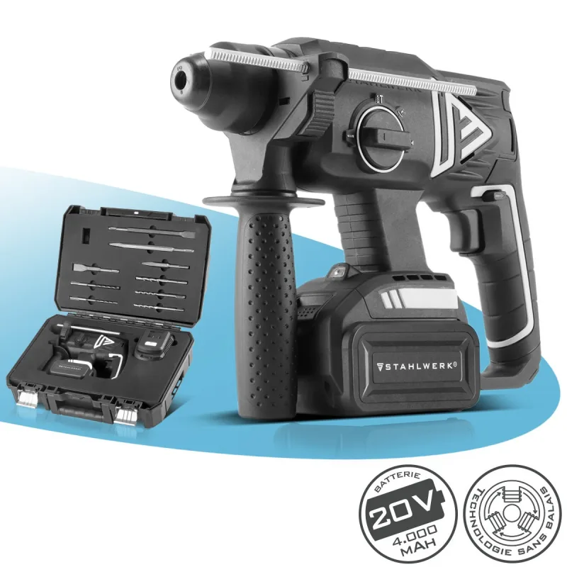 Stahlwerk martillo perforador sin cable abh-20st sin escobillas 20v/4ah 0 - 1350 min-1 sds-plus