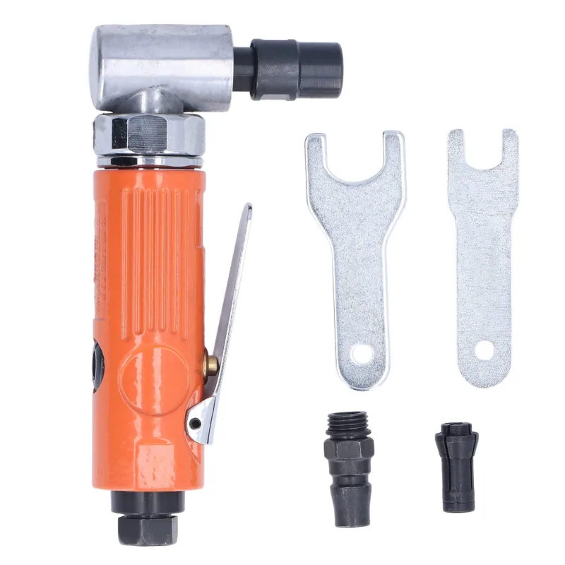 Amoladora angular neumática de ángulo recto de 3/8 in con empuñadura de pistola y codo, máquina pulidora de grabado neumática