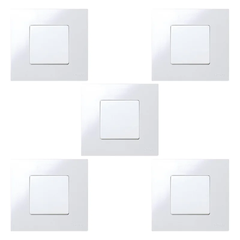 Pack 5 interruptor/conmutador simon 27 blanco