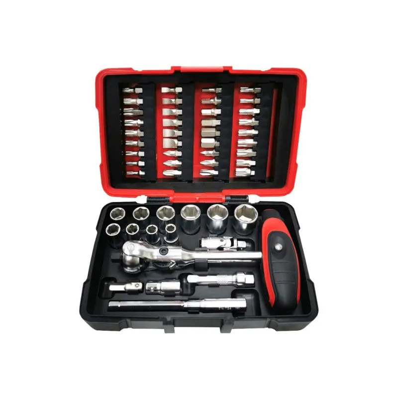 ks tools 922.0651 922.0651 - set di bussole e punte ultimate 1/4, 52 pezzi con cricchetto modifix