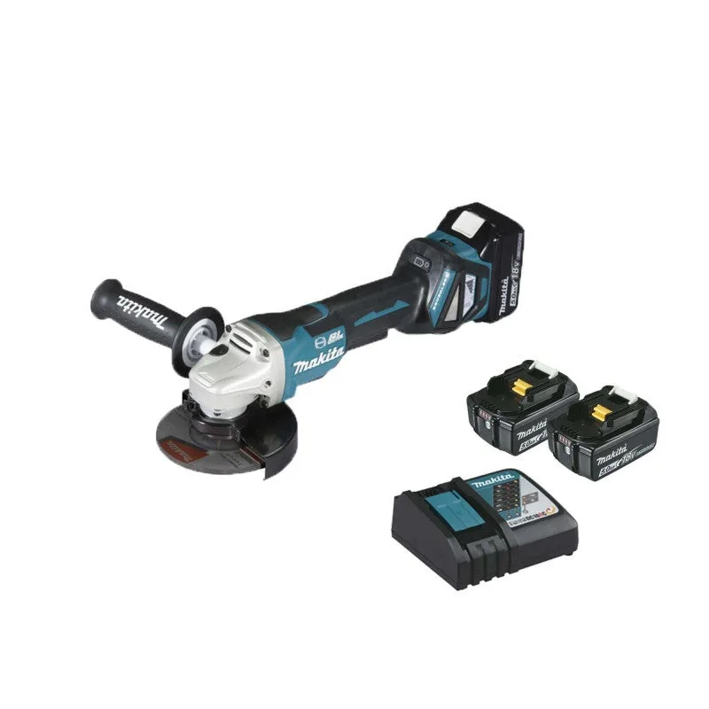 Makita amoladora ø125 mm 18v li-ion + 2 baterías 5.0 ah, cargador, maletín - dga517rtj