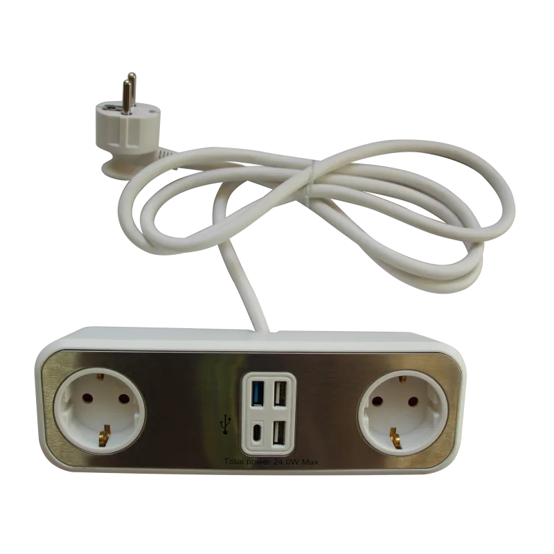 Base múltiple de 2 tomas + 3 usb a+ usb c de 1.5 metros lexman