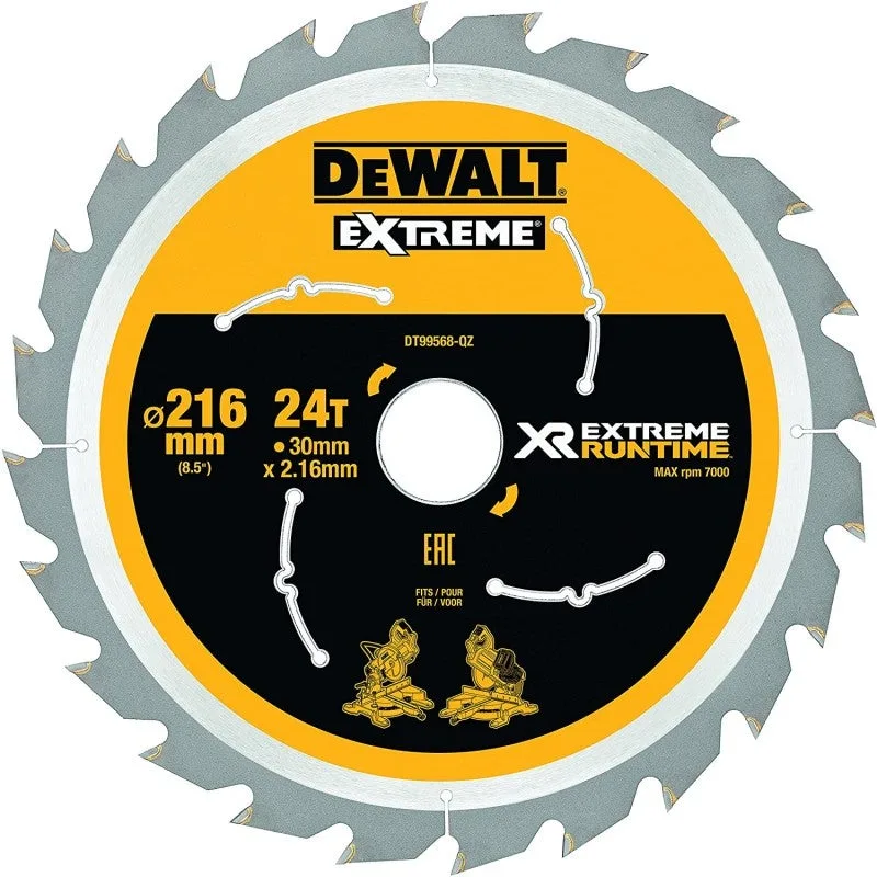 Dewalt dt99568-qz - tationarylame de cie circulaire xr extrême runtime 216mm x 30mm 24d 7 °