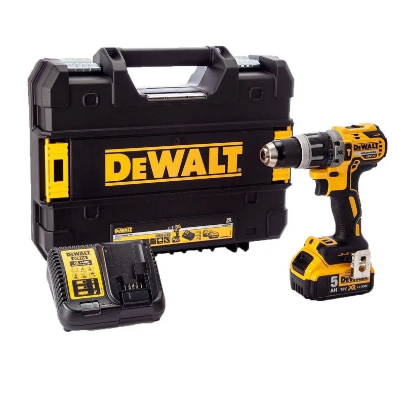 Dewalt perceuse-visseuse a percussion brushless dcd796p1 - livrée avec 1 batterie 18 v et coffret tstak