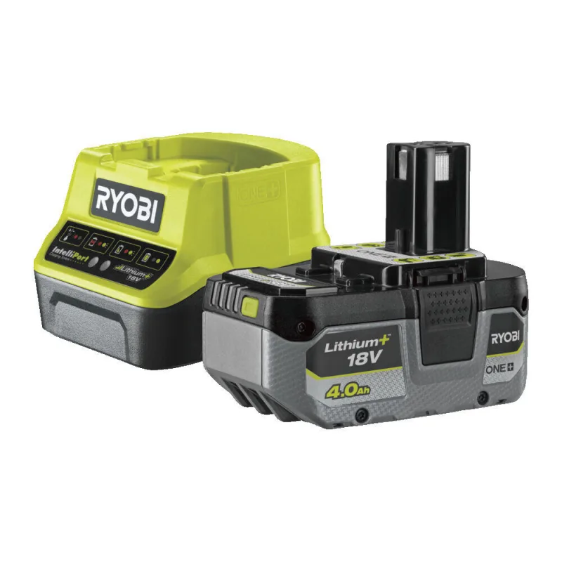 Juego de cargador y batería ryobi one+ rc18120-140xg de 18v y 4ah