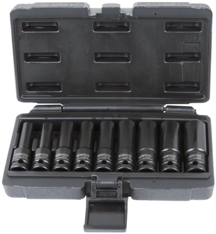 Ks tools 1/2 jeu de douilles à chocs torx e, 9 pcs, e10-e24