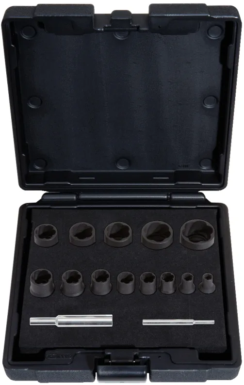 Ks tools kit de douilles spirales à chocs spéciales 1/4+1/2, 15 pcs