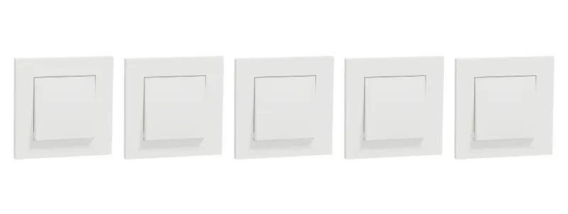 Pack de 5 interruptores/conmutadores schneider electric miluz blanco