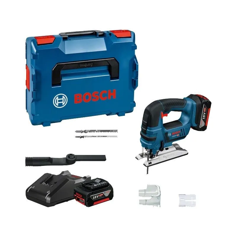 Sierra de calar 18v 2 baterías 4.0ah + cargador + l-boxx gst 18 v-li b bosch - 06015a6106