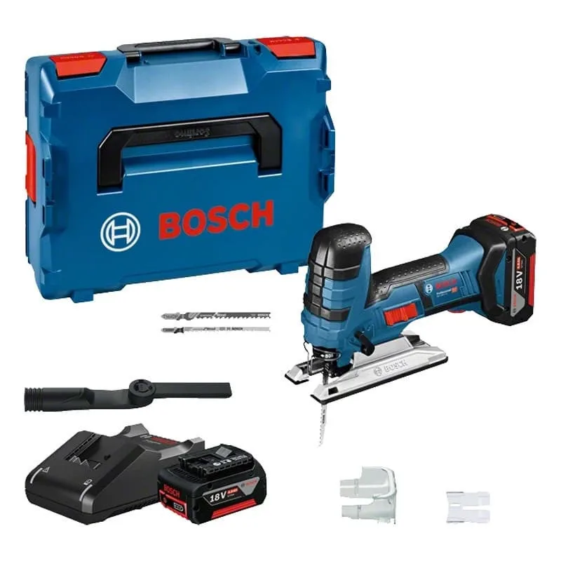 Sierra de calar 18v 2 baterías 4.0ah + cargador + l-boxx gst 18 v-li s bosch - 06015a5107